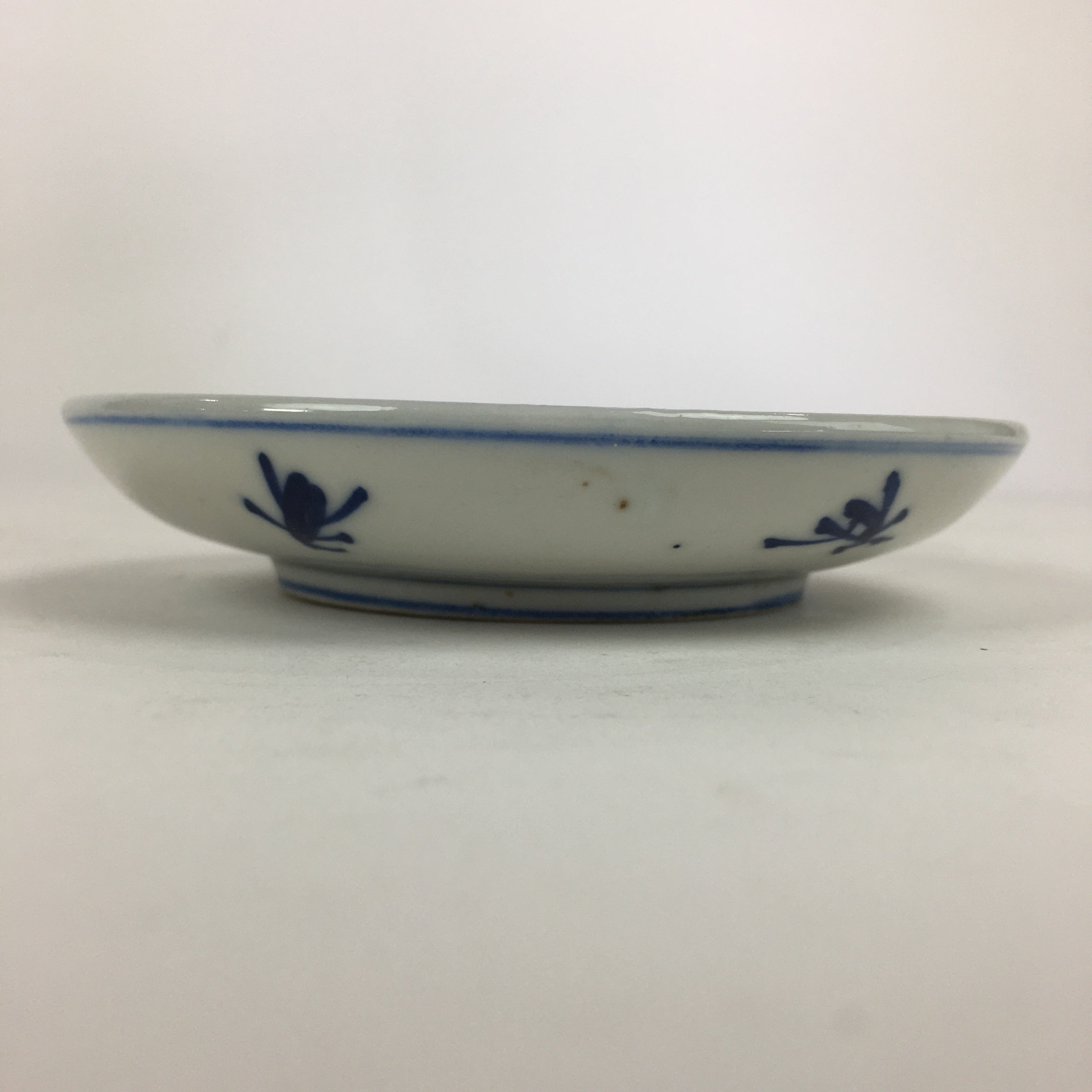 Japanese Porcelain Small Plate Kozara Vtg Blue Flower Dandelion Kozara PP827