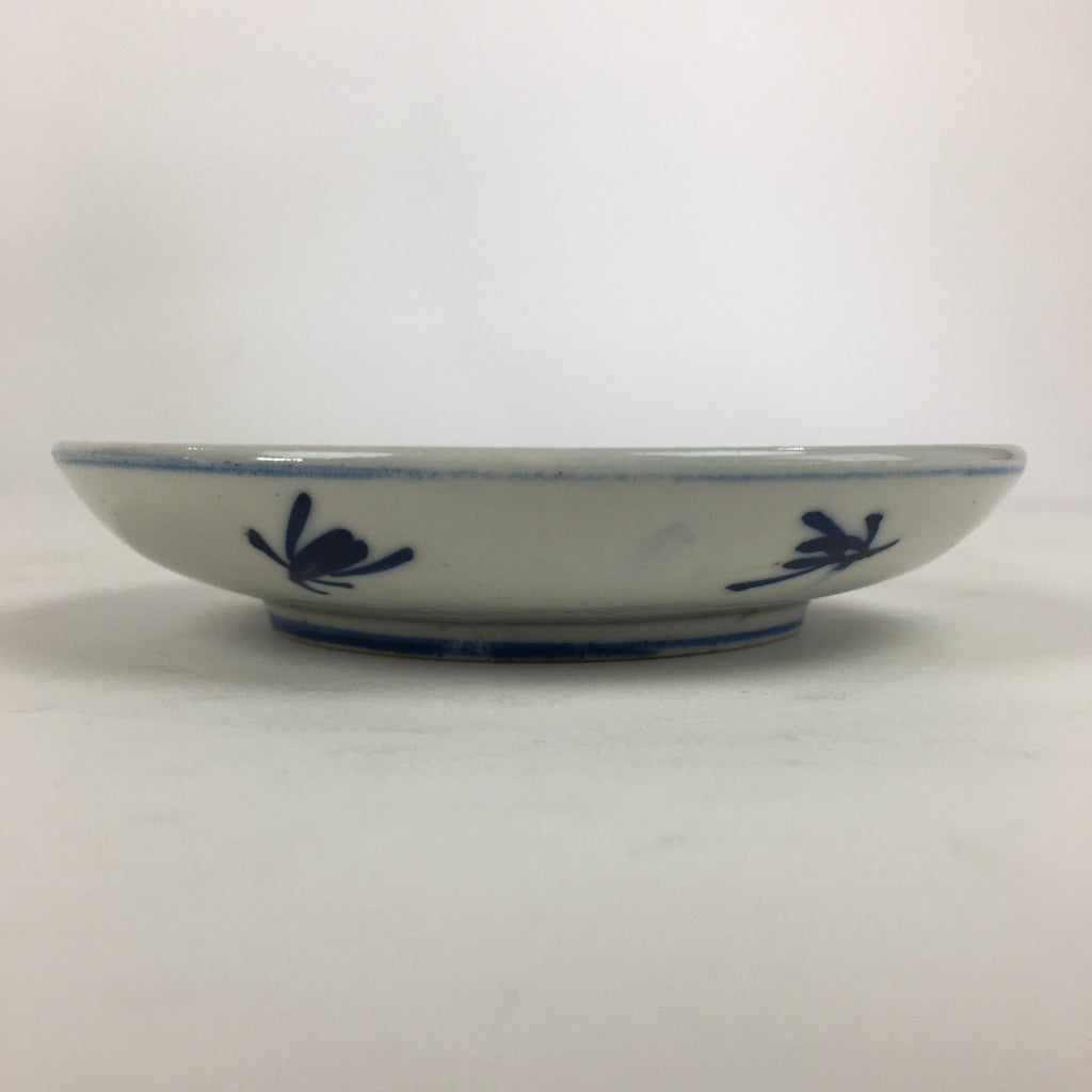 Japanese Porcelain Small Plate Kozara Vtg Blue Flower Dandelion Kozara PP827
