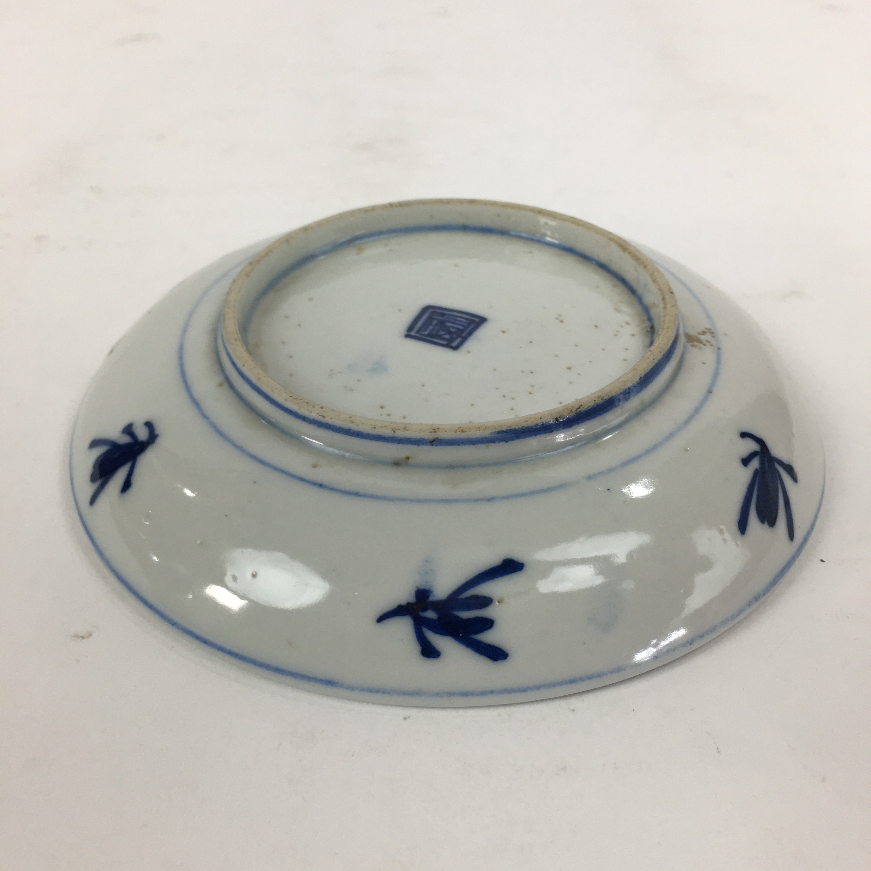 Japanese Porcelain Small Plate Kozara Vtg Blue Flower Dandelion Kozara PP827
