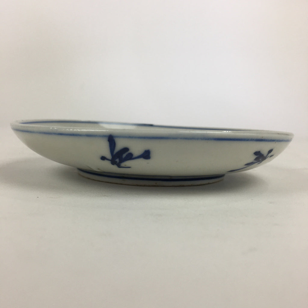 Japanese Porcelain Small Plate Kozara Vtg Blue Flower Dandelion Kozara PP829
