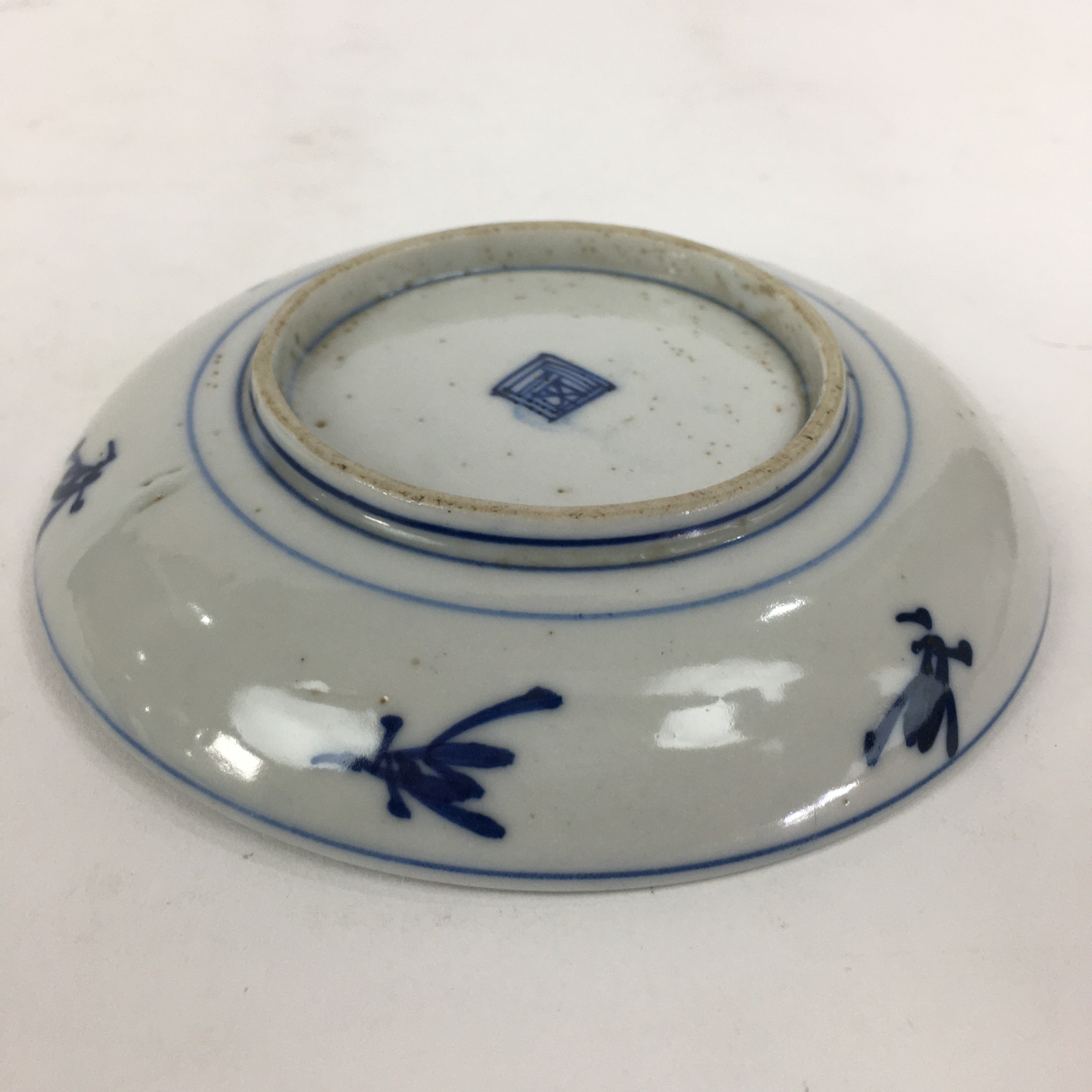 Japanese Porcelain Small Plate Kozara Vtg Blue Flower Dandelion Kozara PP829