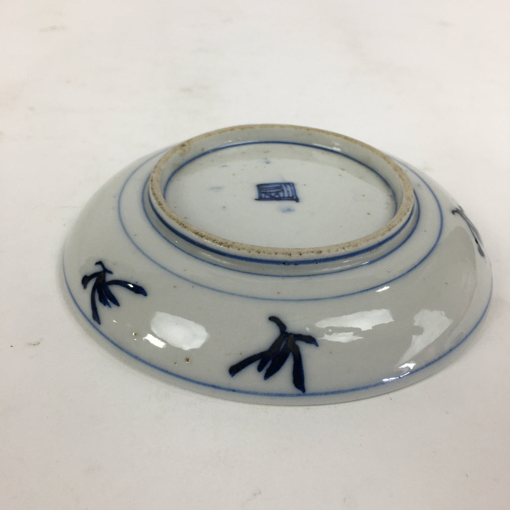 Japanese Porcelain Small Plate Kozara Vtg Blue Flower Dandelion Kozara PP830