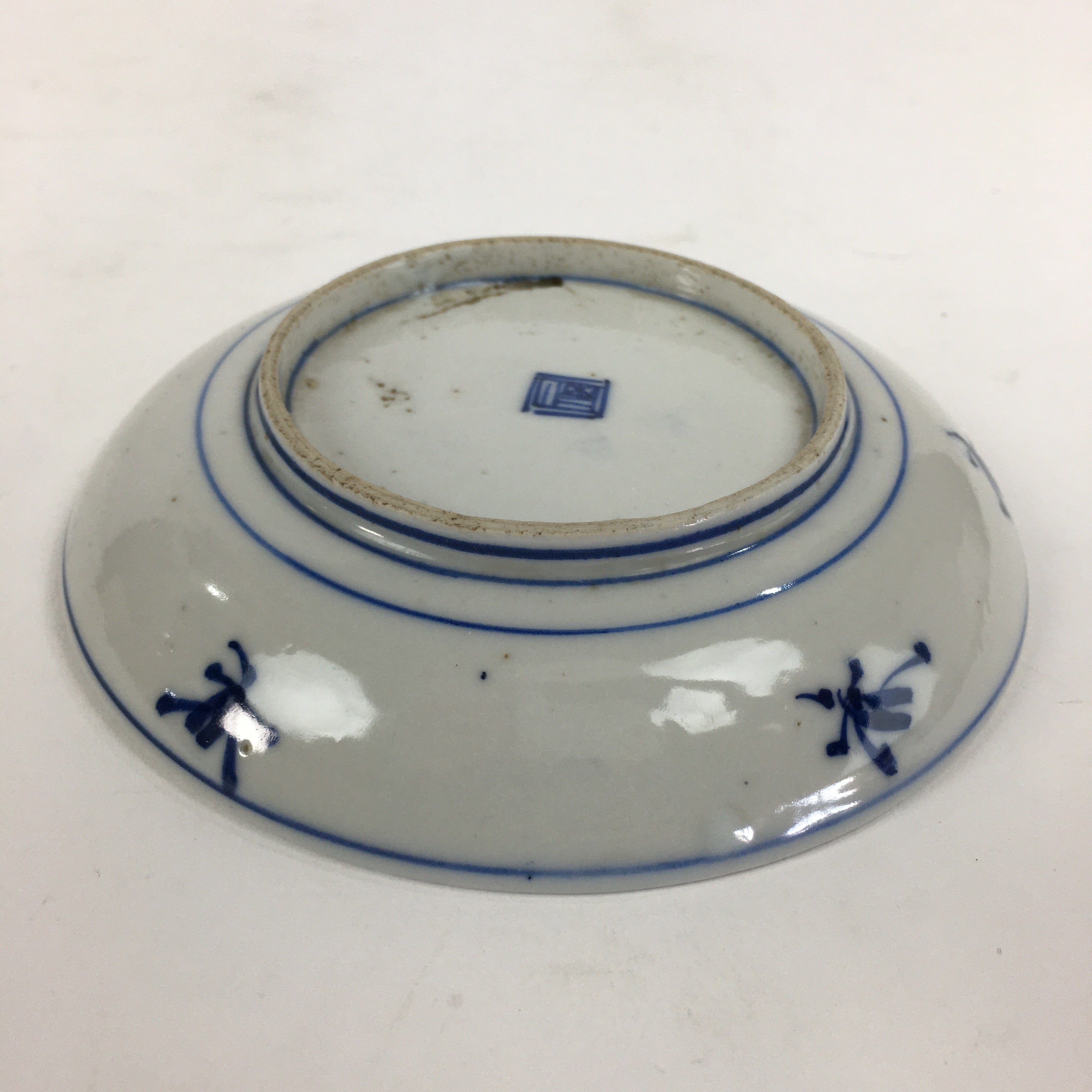 Japanese Porcelain Small Plate Kozara Vtg Blue Flower Dandelion Kozara PP831