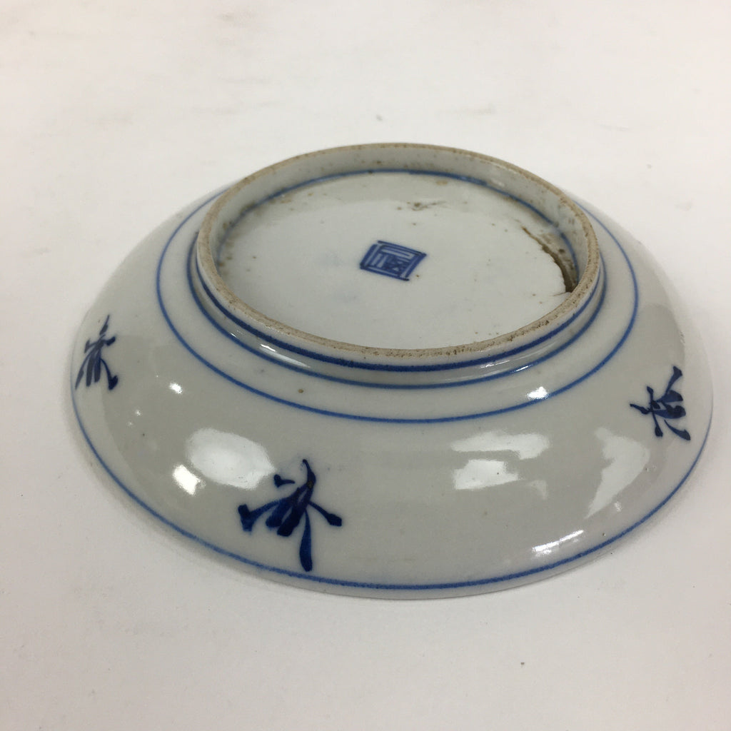 Japanese Porcelain Small Plate Kozara Vtg Blue Flower Dandelion Kozara PP831