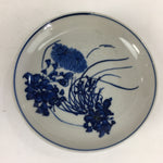 Japanese Porcelain Small Plate Kozara Vtg Blue Flower Dandelion Kozara PP831
