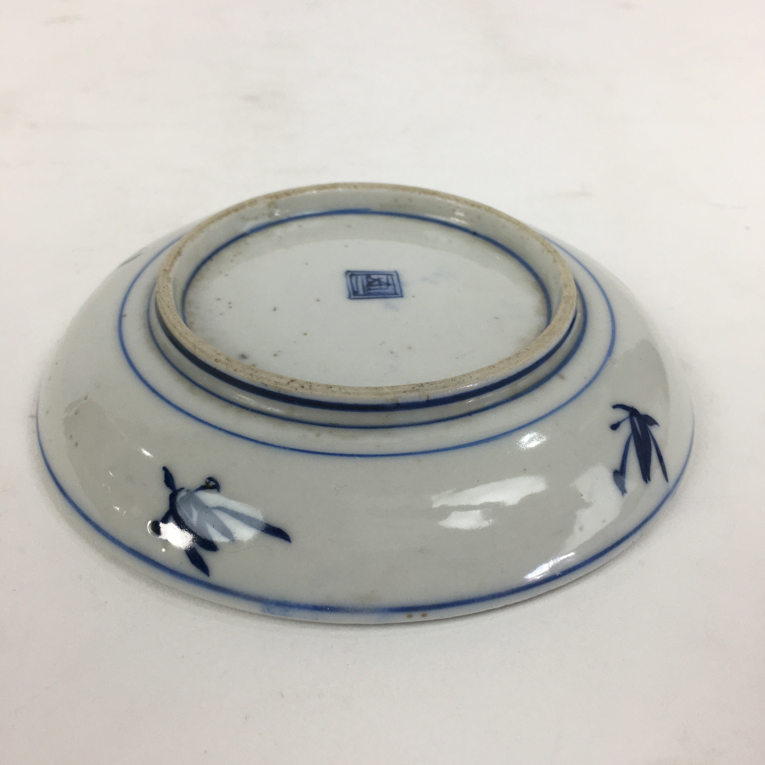 Japanese Porcelain Small Plate Kozara Vtg Blue Flower Dandelion Kozara PP832