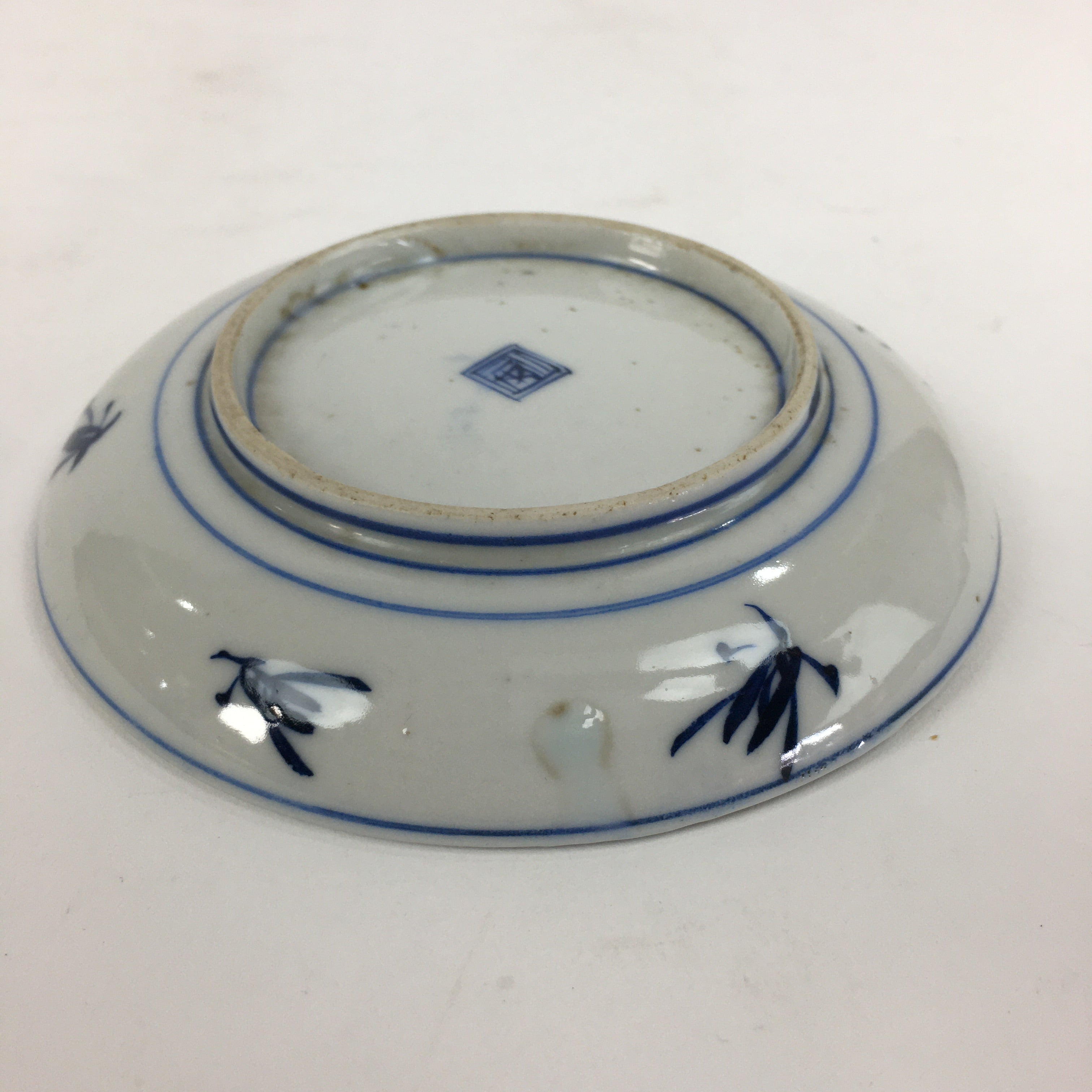 Japanese Porcelain Small Plate Kozara Vtg Blue Flower Dandelion Kozara PP832