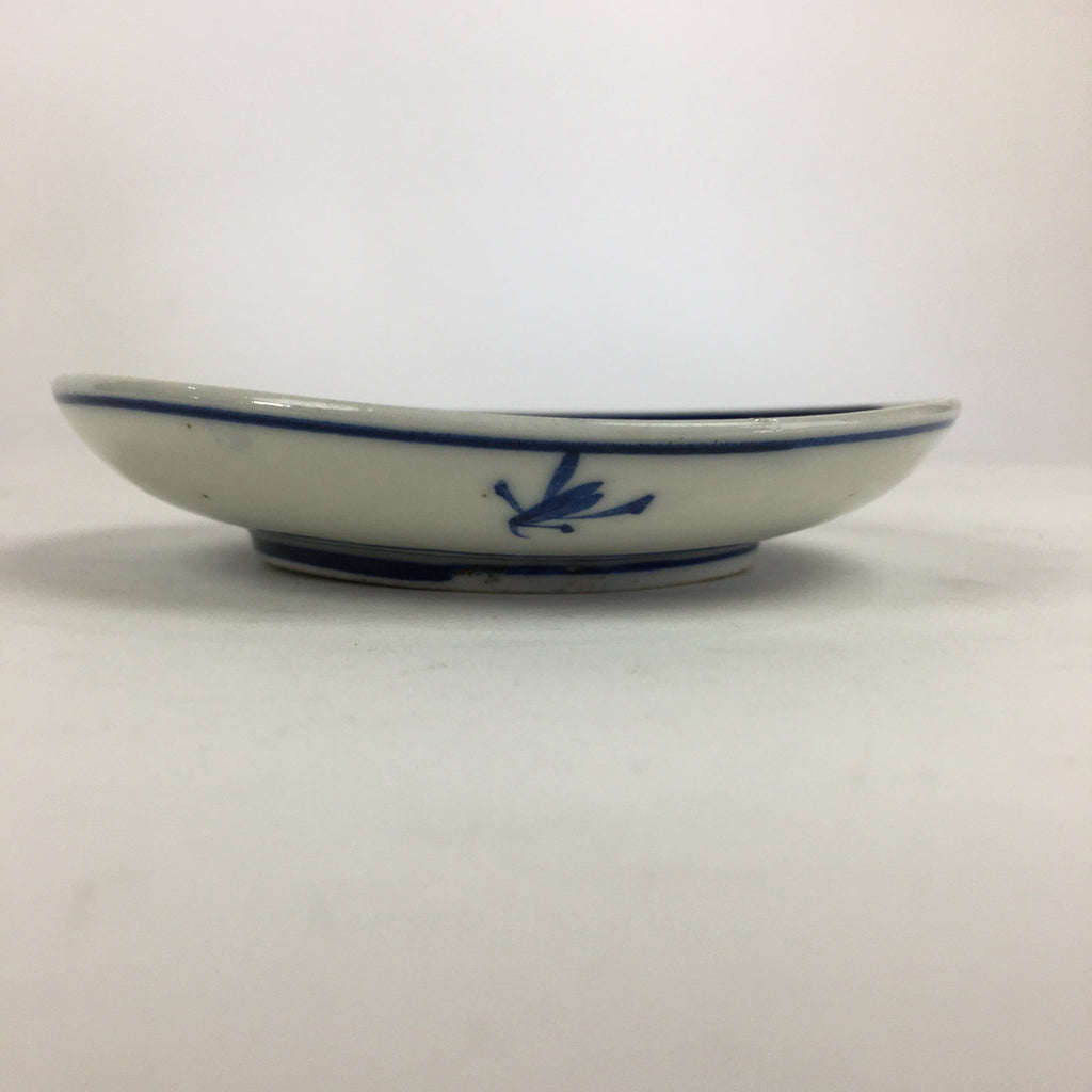 Japanese Porcelain Small Plate Kozara Vtg Blue Flower Dandelion Kozara PP833