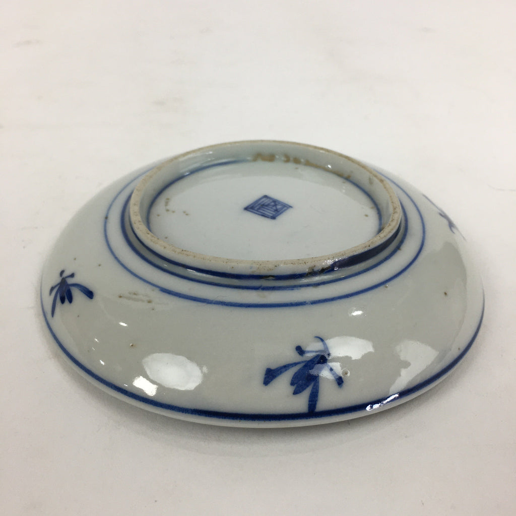 Japanese Porcelain Small Plate Kozara Vtg Blue Flower Dandelion Kozara PP833