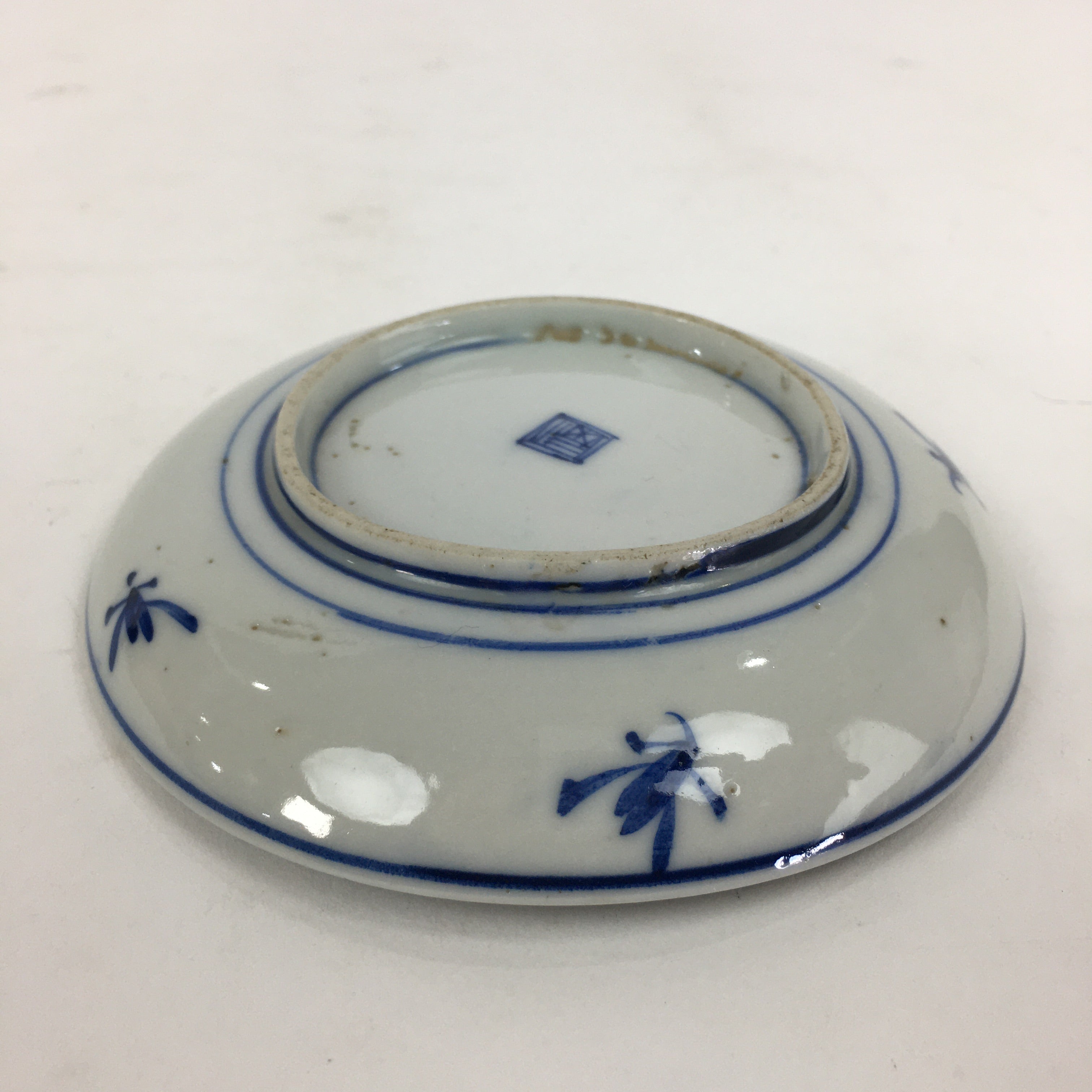 Japanese Porcelain Small Plate Kozara Vtg Blue Flower Dandelion Kozara PP833