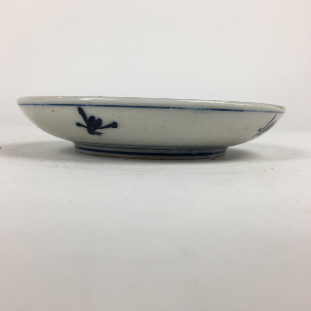 Japanese Porcelain Small Plate Kozara Vtg Blue Flower Dandelion Kozara PP861