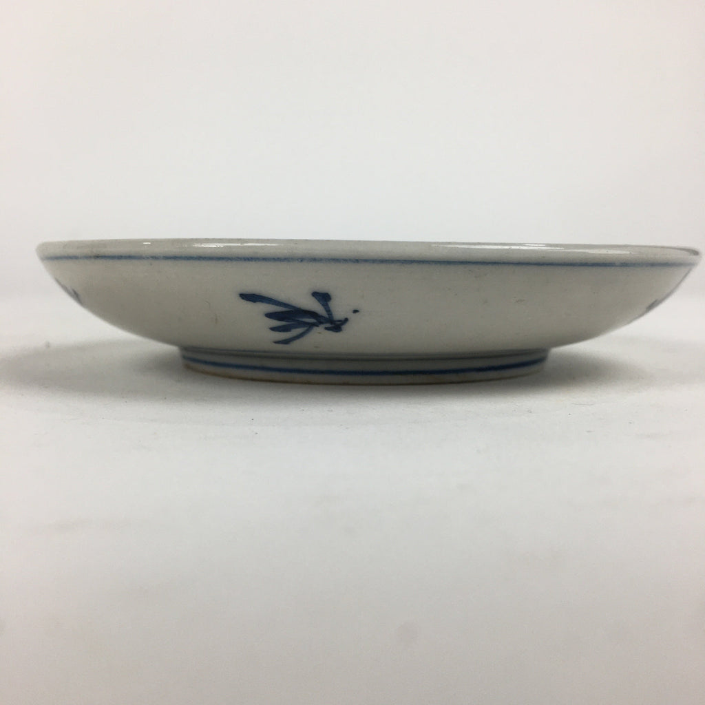 Japanese Porcelain Small Plate Kozara Vtg Blue Flower Dandelion Kozara PP861