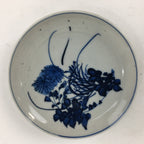 Japanese Porcelain Small Plate Kozara Vtg Blue Flower Dandelion Kozara PP861
