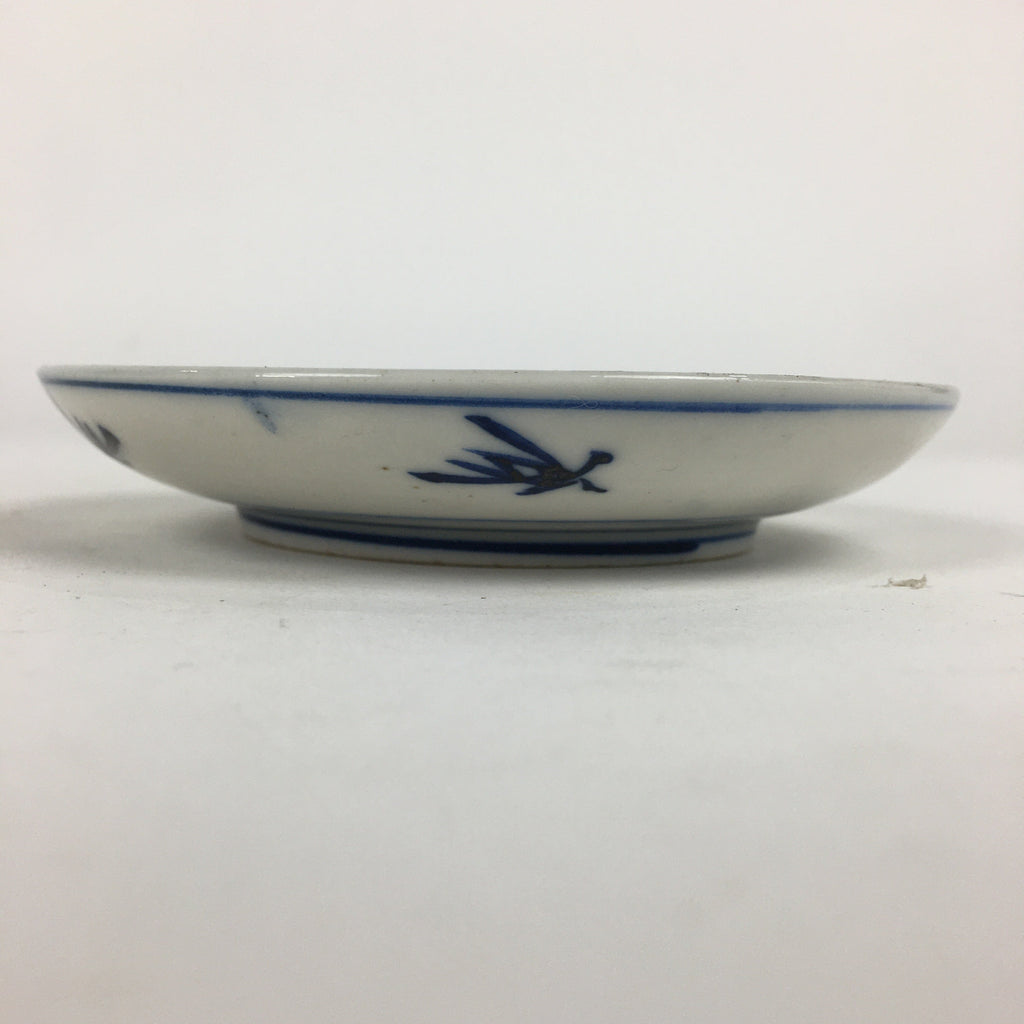 Japanese Porcelain Small Plate Kozara Vtg Blue Flower Dandelion Kozara PP862