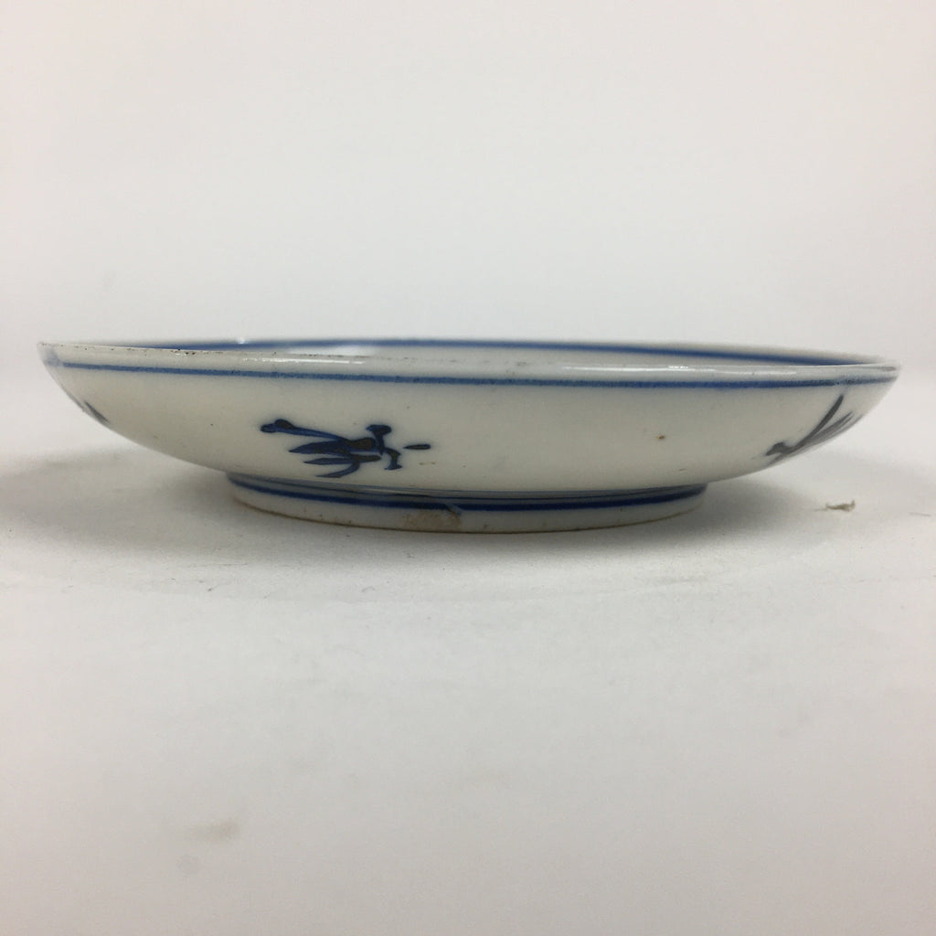 Japanese Porcelain Small Plate Kozara Vtg Blue Flower Dandelion Kozara PP862
