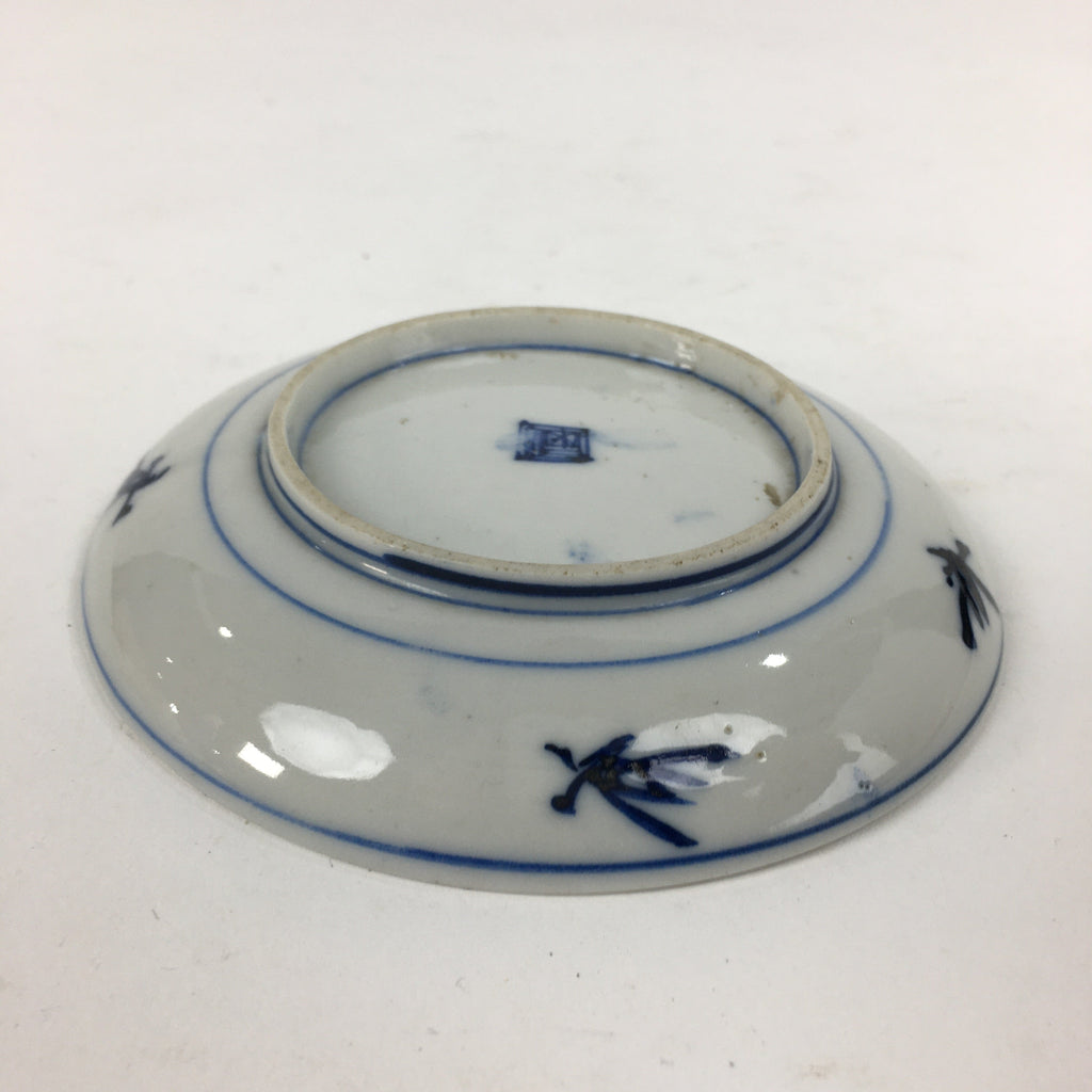 Japanese Porcelain Small Plate Kozara Vtg Blue Flower Dandelion Kozara PP862