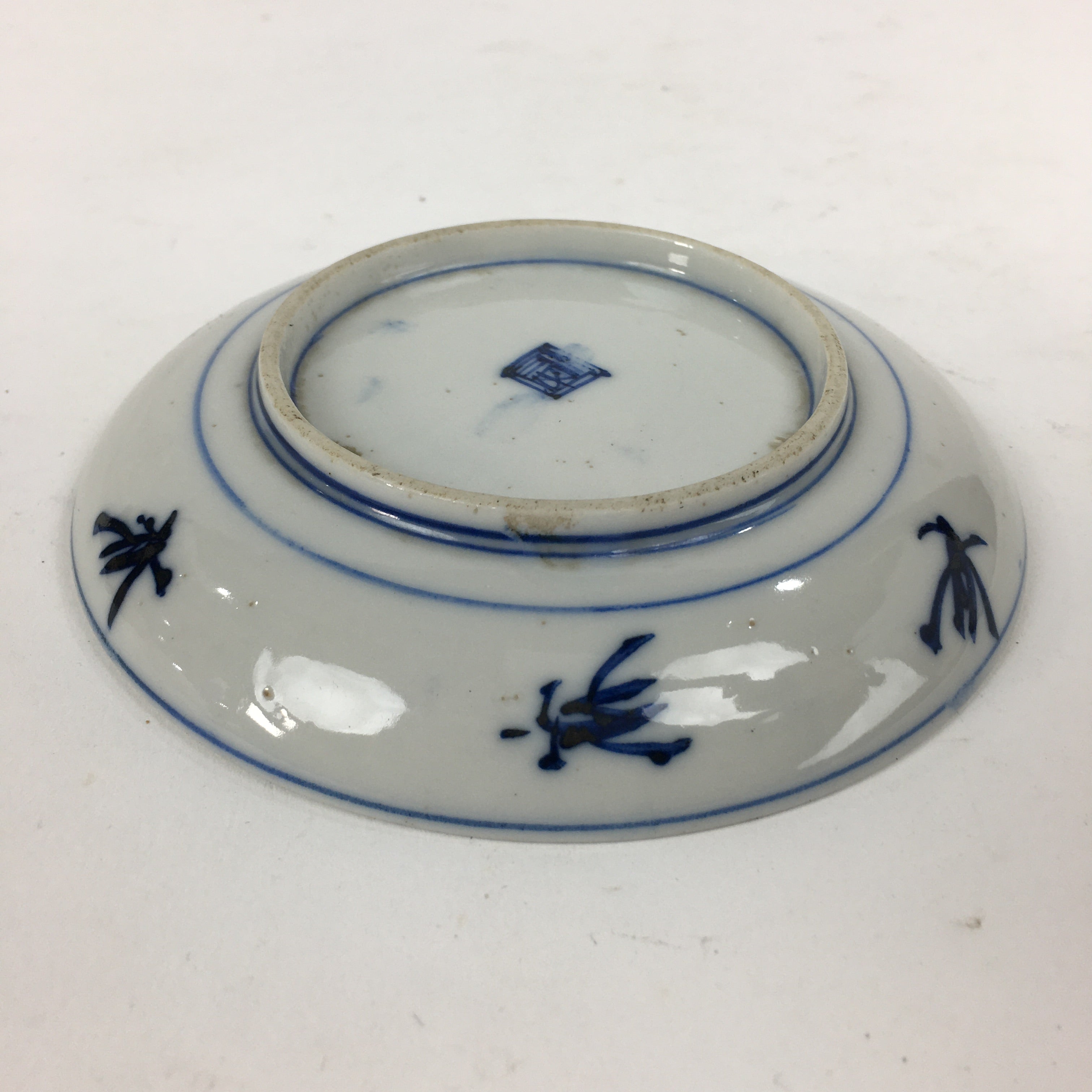 Japanese Porcelain Small Plate Kozara Vtg Blue Flower Dandelion Kozara PP862