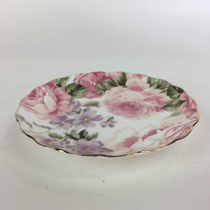 Japanese Porcelain Small Plate Kozara Vtg Bone China Marui Flower Design PP707