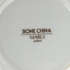 Japanese Porcelain Small Plate Kozara Vtg Bone China Marui Flower Design PP708