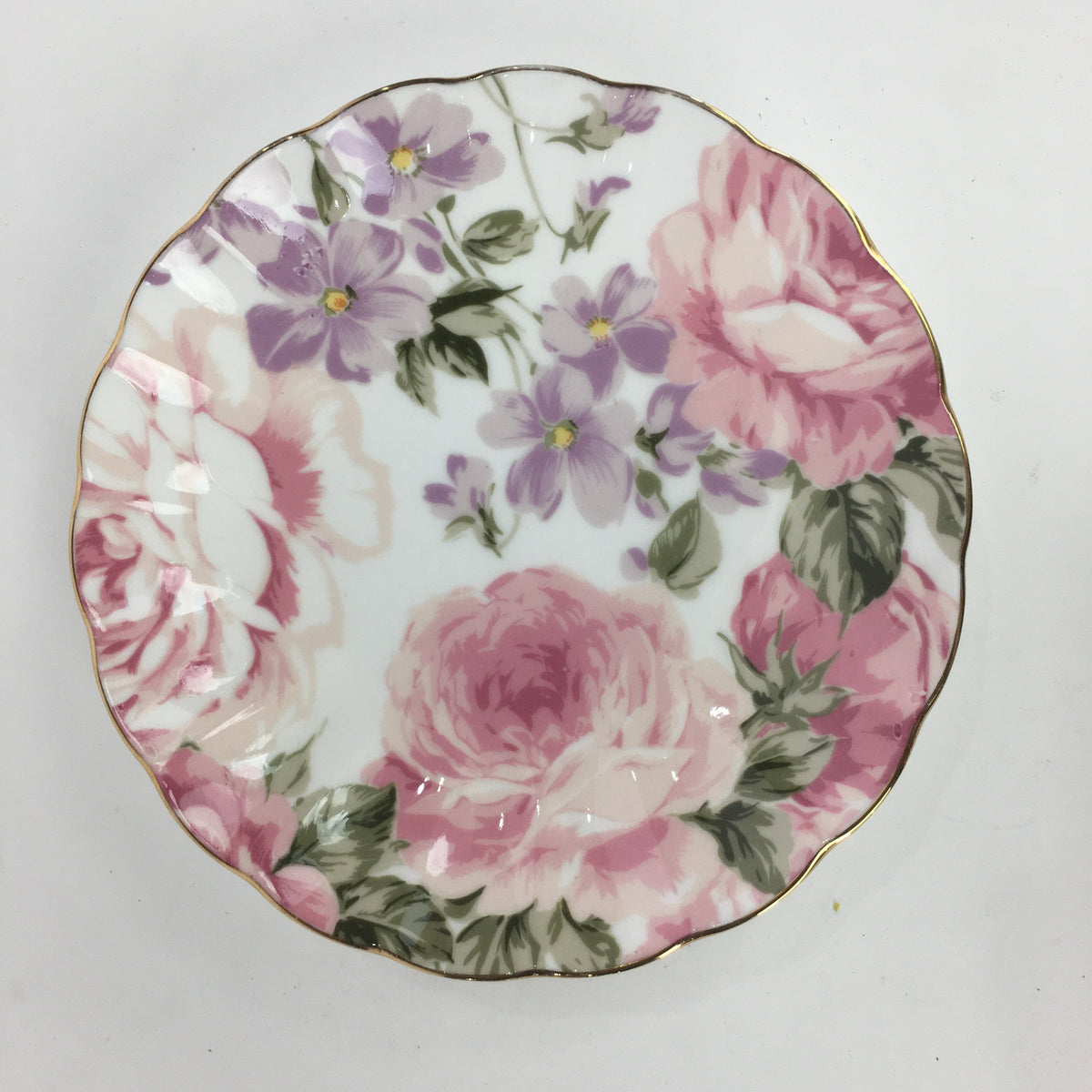 Japanese Porcelain Small Plate Kozara Vtg Bone China Marui Flower Design PP709