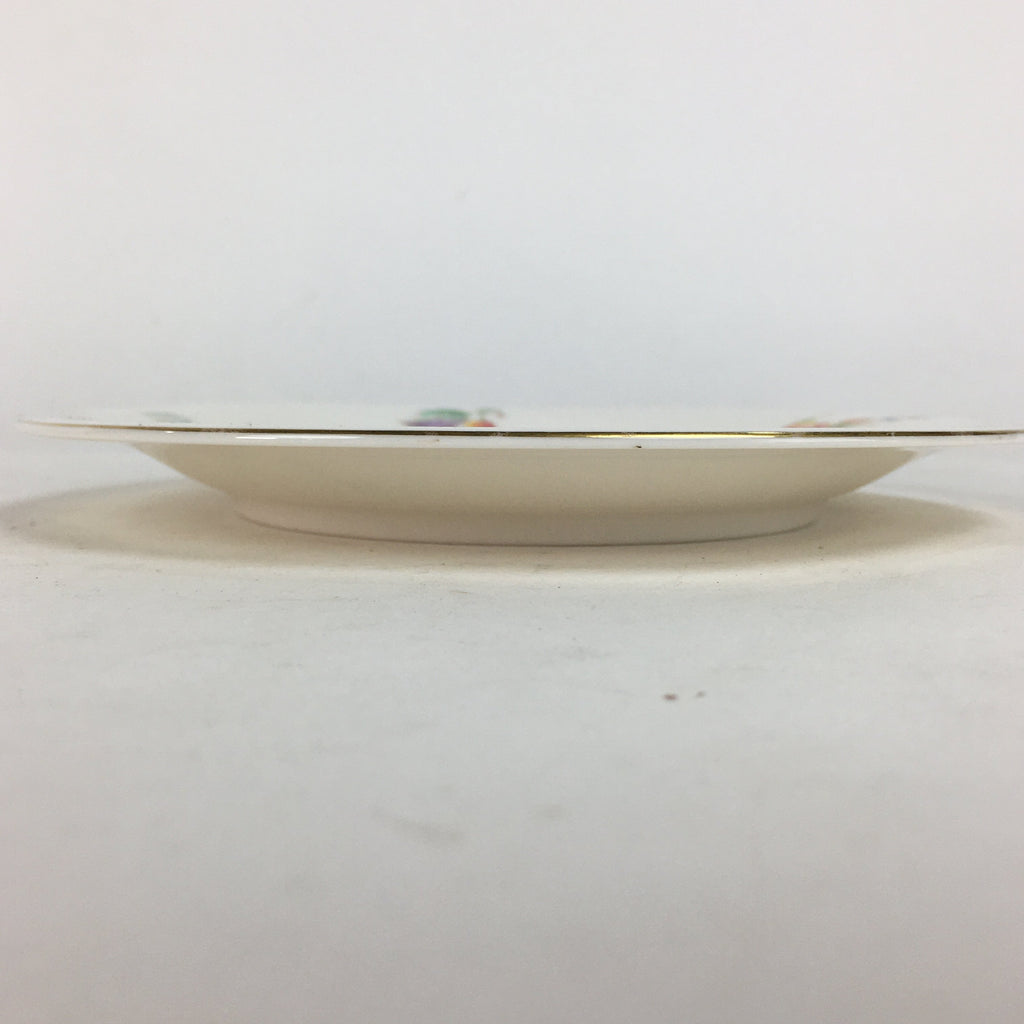 Japanese Porcelain Small Plate Kozara Vtg Cherry Berry Design White Round PP693