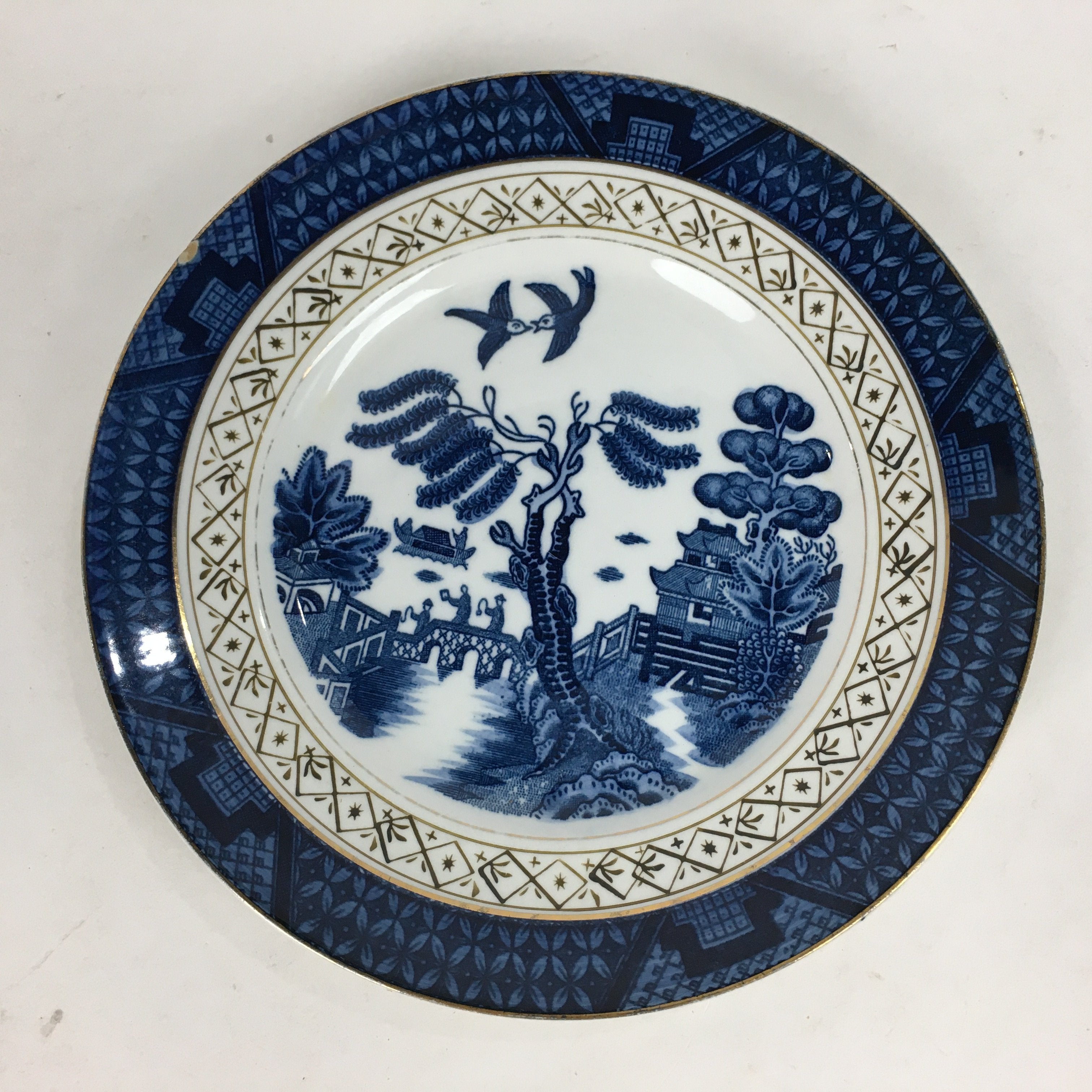 Japanese Porcelain Small Plate Kozara Vtg Double Phoenix Nikko Japan Sansui PP67