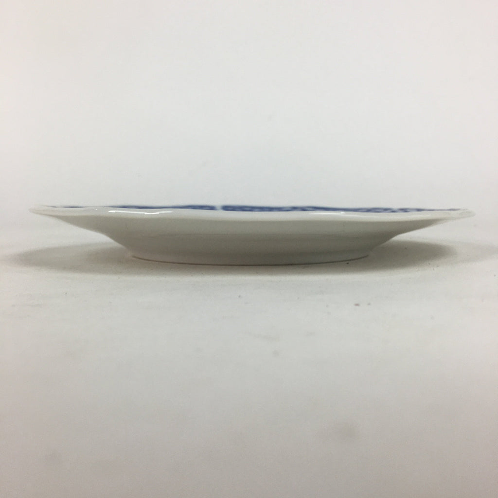 Japanese Porcelain Small Plate Kozara Vtg Keito European Blue Flower Round PP700