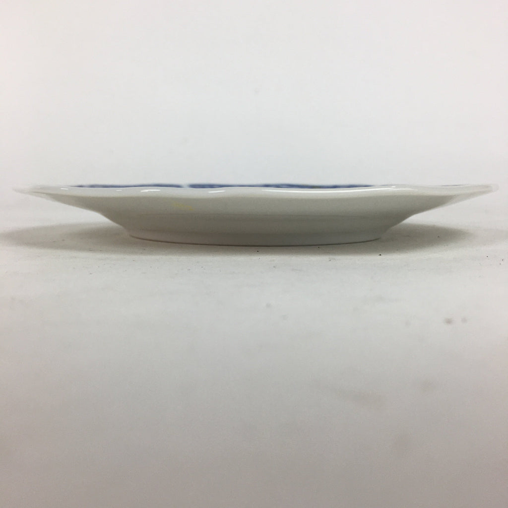 Japanese Porcelain Small Plate Kozara Vtg Keito European Blue Flower Round PP700