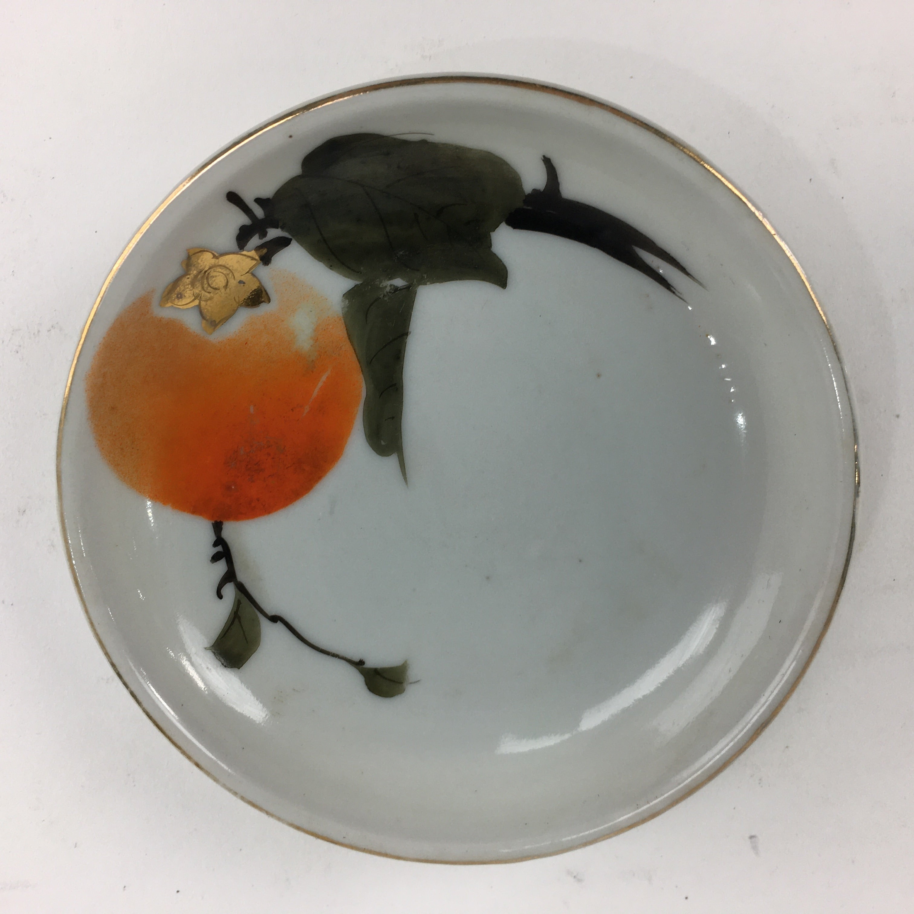 Japanese Porcelain Small Plate Kozara Vtg Orange Persimmon Kozara PP867