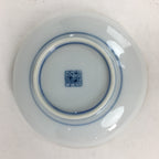 Japanese Porcelain Small Plate Kozara Vtg Round Pottery Blue Cloud Crane PP634