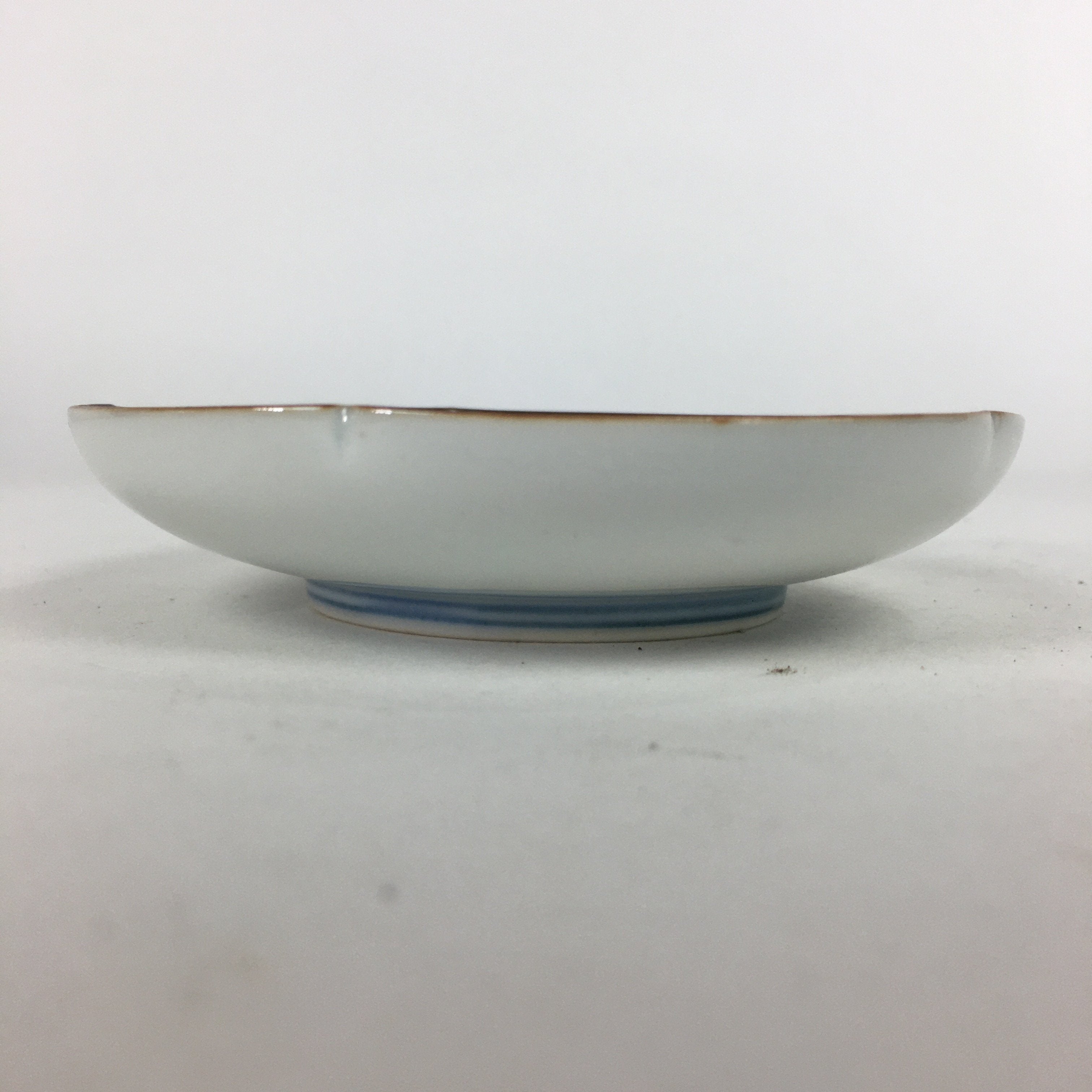 Japanese Porcelain Small Plate Kozara Vtg Round Pottery Blue Cloud Crane PP634