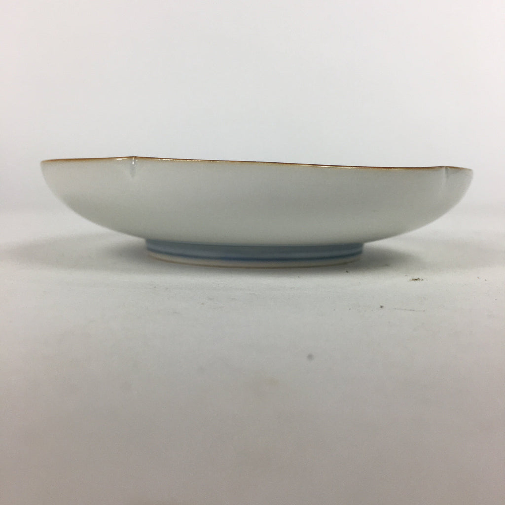 Japanese Porcelain Small Plate Kozara Vtg Round Pottery Blue Cloud Crane PP634