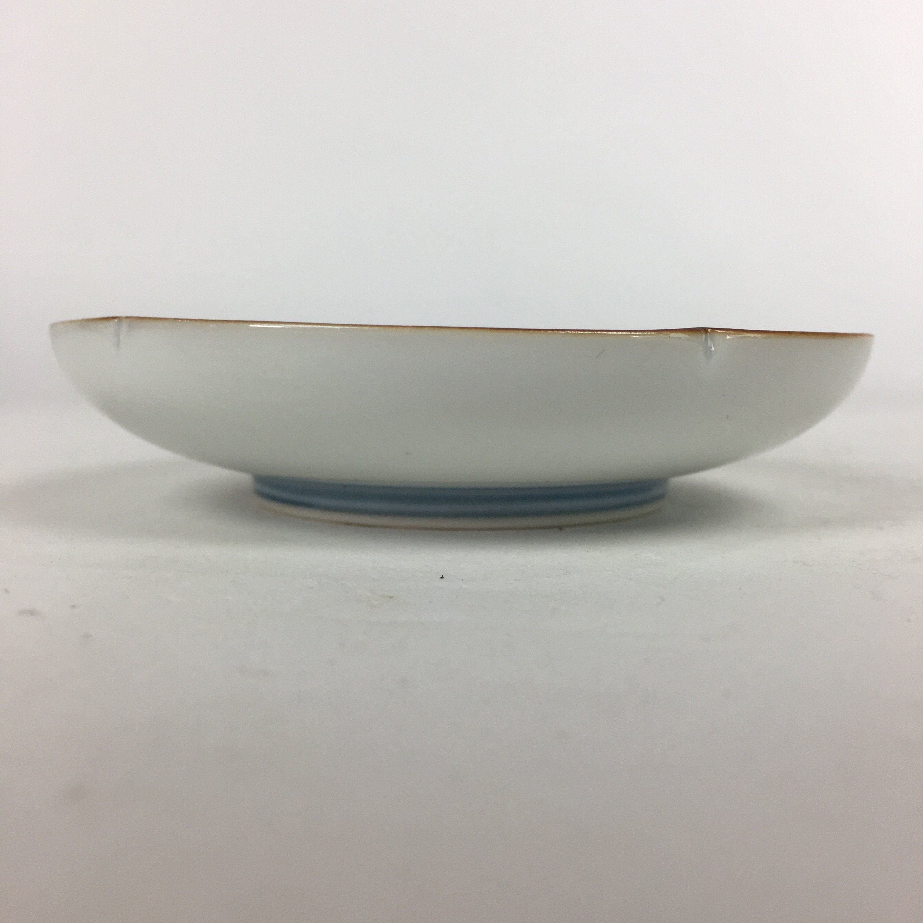 Japanese Porcelain Small Plate Kozara Vtg Round Pottery Blue Cloud Crane PP634