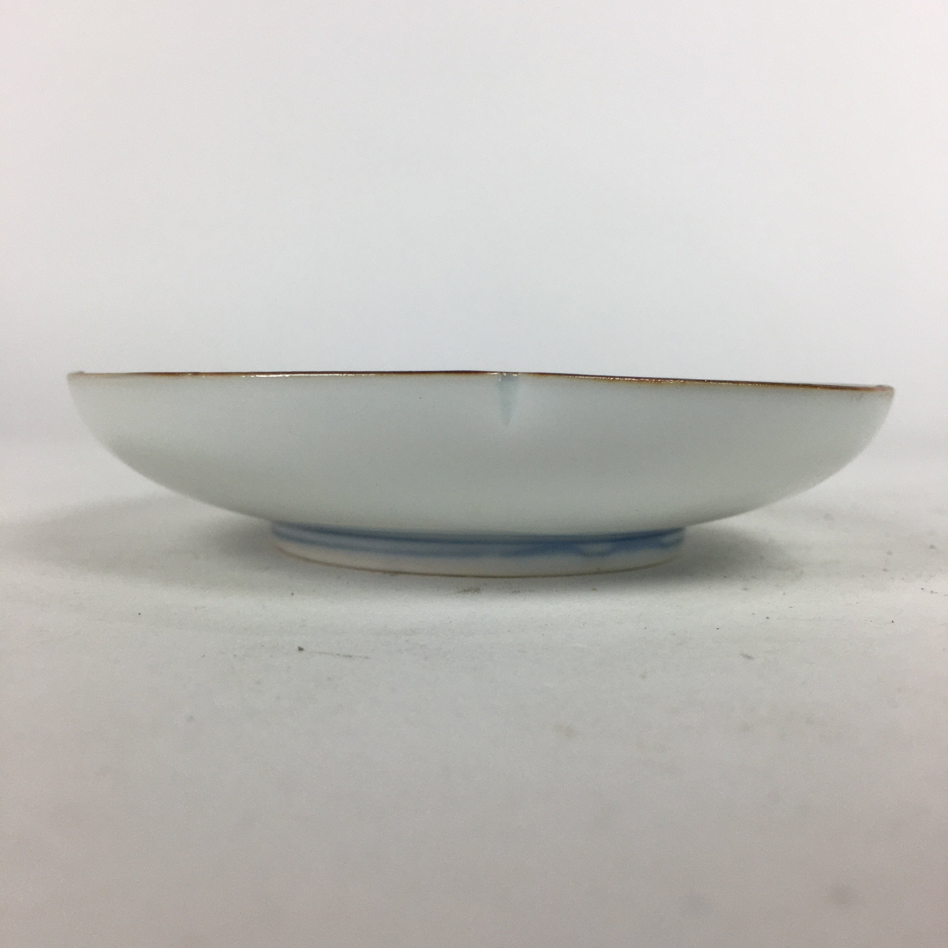 Japanese Porcelain Small Plate Kozara Vtg Round Pottery Blue Cloud Crane PP635