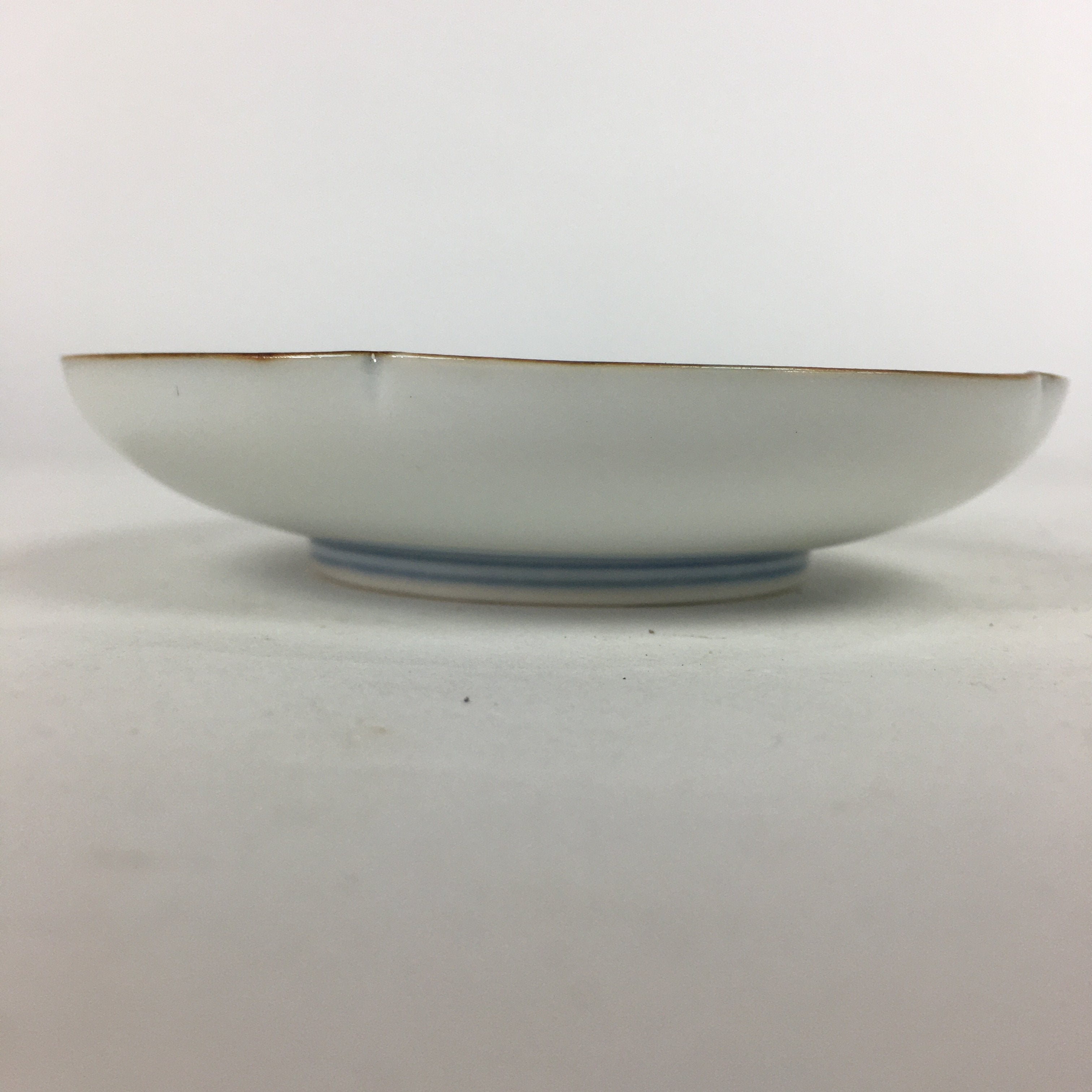 Japanese Porcelain Small Plate Kozara Vtg Round Pottery Blue Cloud Crane PP635