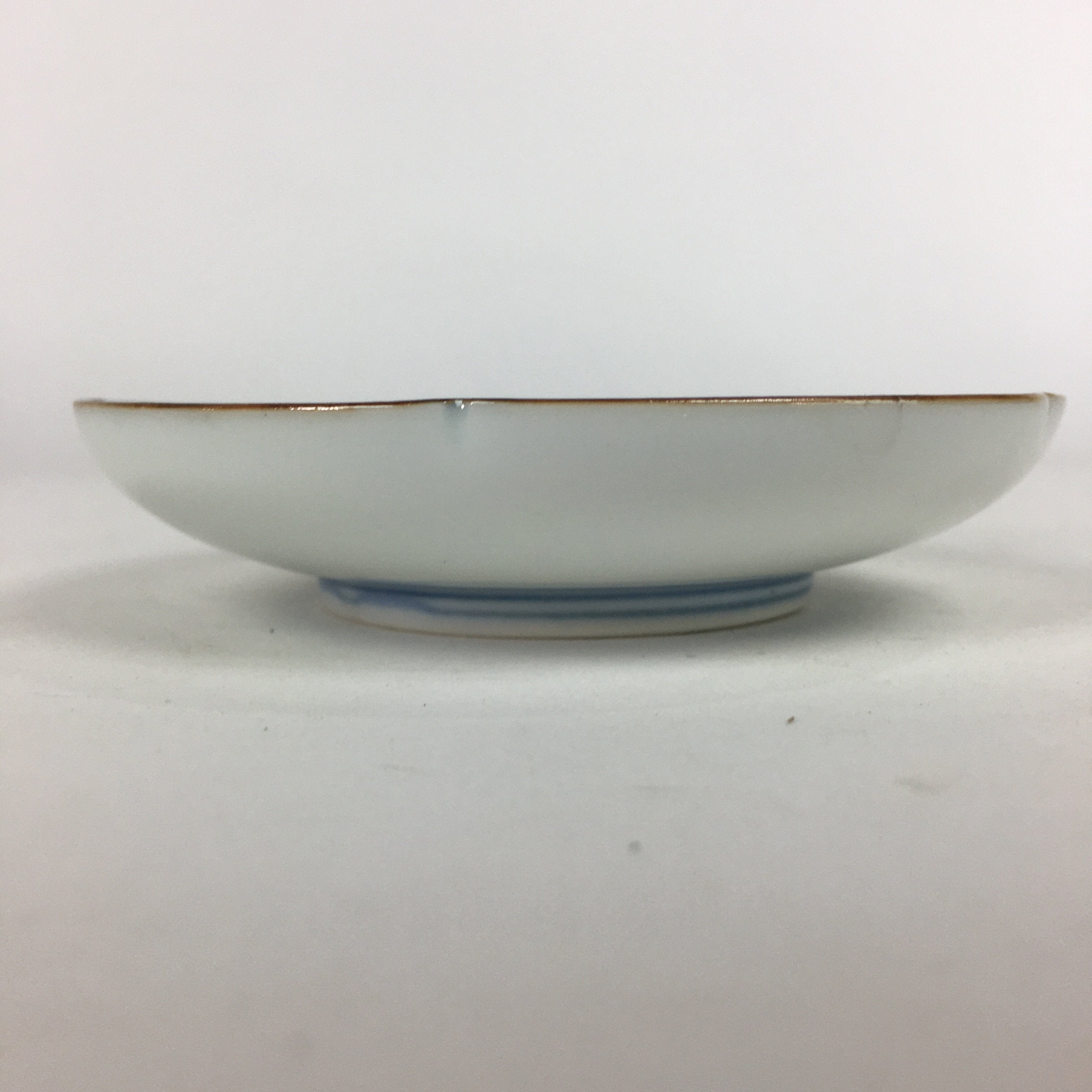 Japanese Porcelain Small Plate Kozara Vtg Round Pottery Blue Cloud Crane PP635