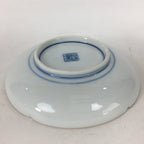 Japanese Porcelain Small Plate Kozara Vtg Round Pottery Blue Cloud Crane PP636