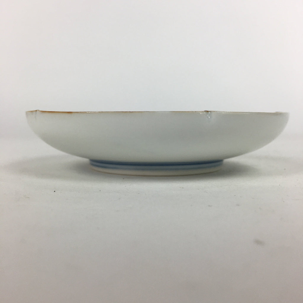 Japanese Porcelain Small Plate Kozara Vtg Round Pottery Blue Cloud Crane PP636