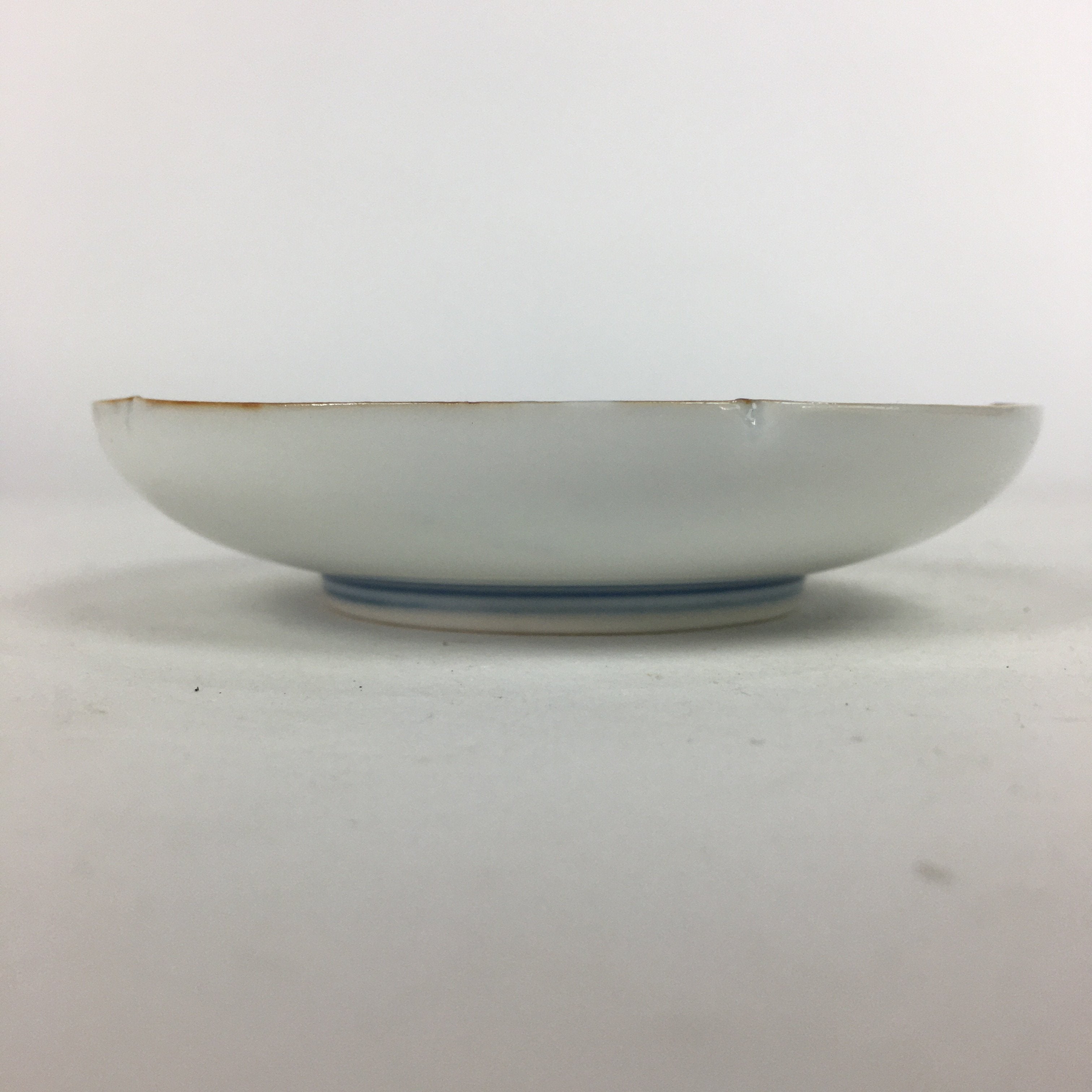 Japanese Porcelain Small Plate Kozara Vtg Round Pottery Blue Cloud Crane PP636