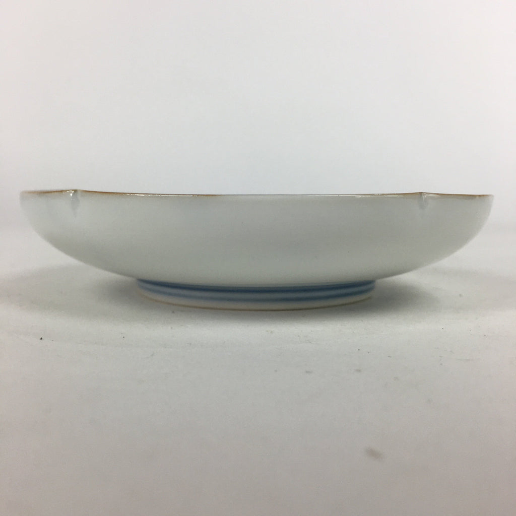 Japanese Porcelain Small Plate Kozara Vtg Round Pottery Blue Cloud Crane PP636
