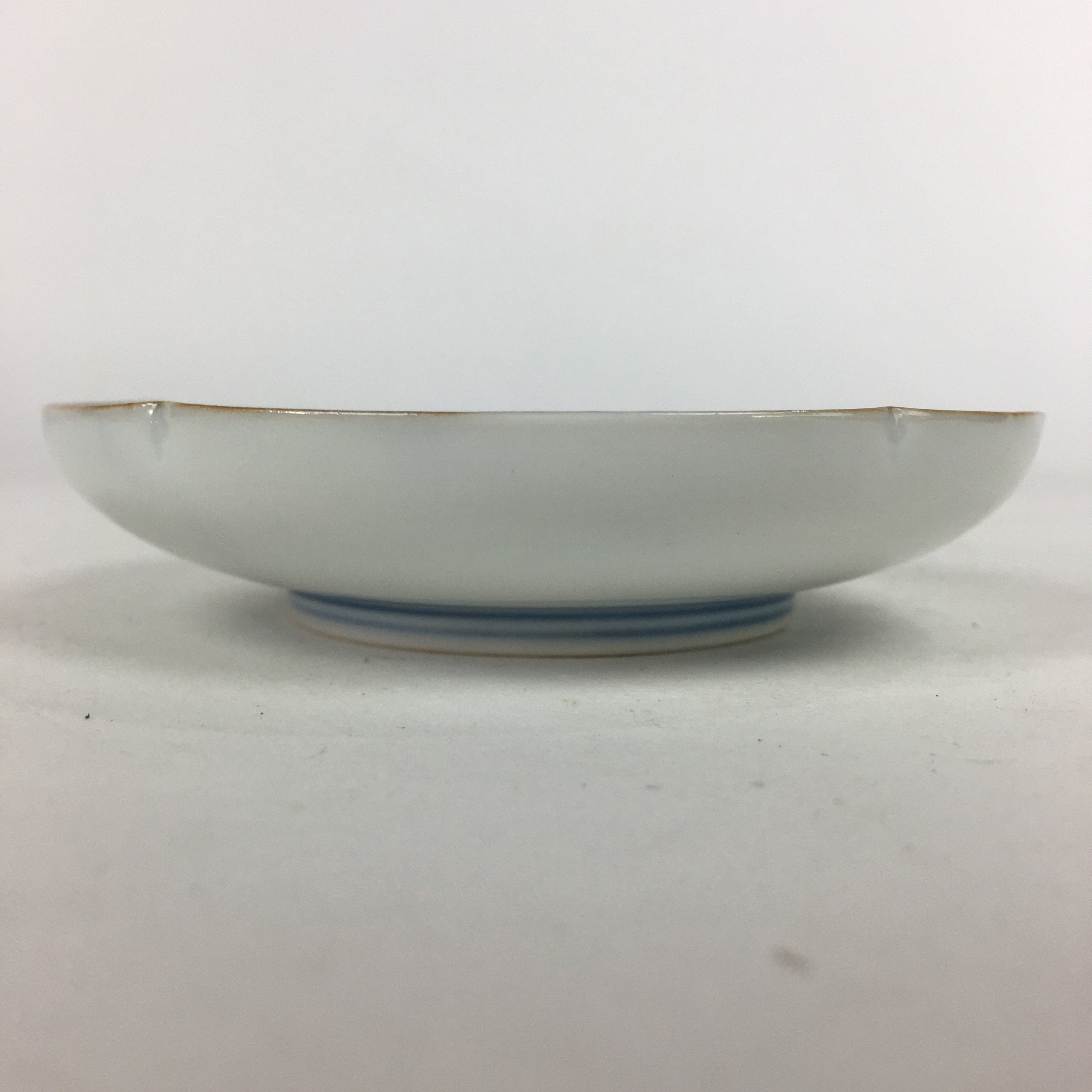 Japanese Porcelain Small Plate Kozara Vtg Round Pottery Blue Cloud Crane PP636