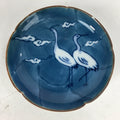 Japanese Porcelain Small Plate Kozara Vtg Round Pottery Blue Cloud Crane PP636