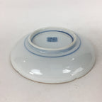 Japanese Porcelain Small Plate Kozara Vtg Round Pottery Blue Cloud Crane PP637