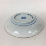Japanese Porcelain Small Plate Kozara Vtg Round Pottery Blue Cloud Crane PP637