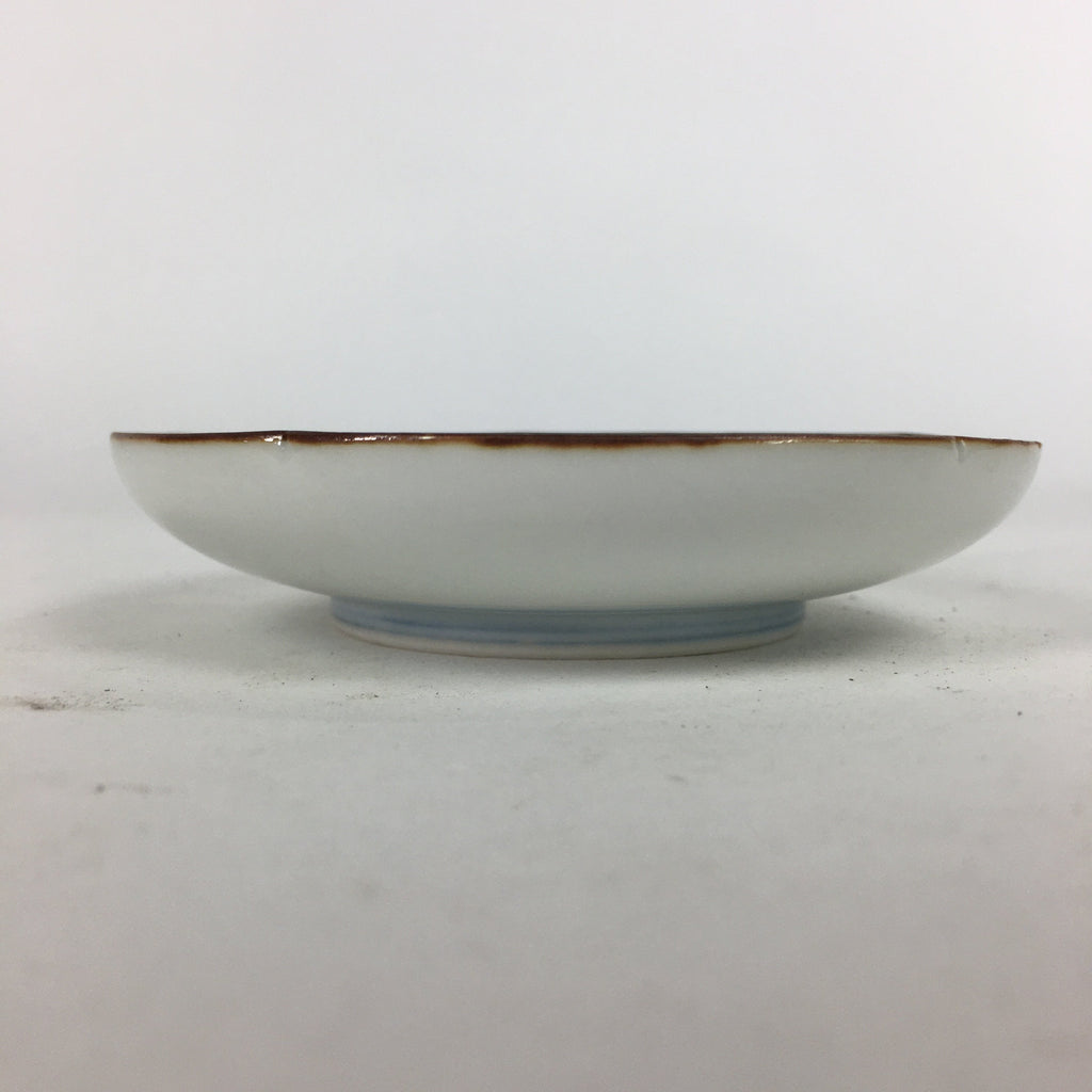 Japanese Porcelain Small Plate Kozara Vtg Round Pottery Blue Cloud Crane PP637