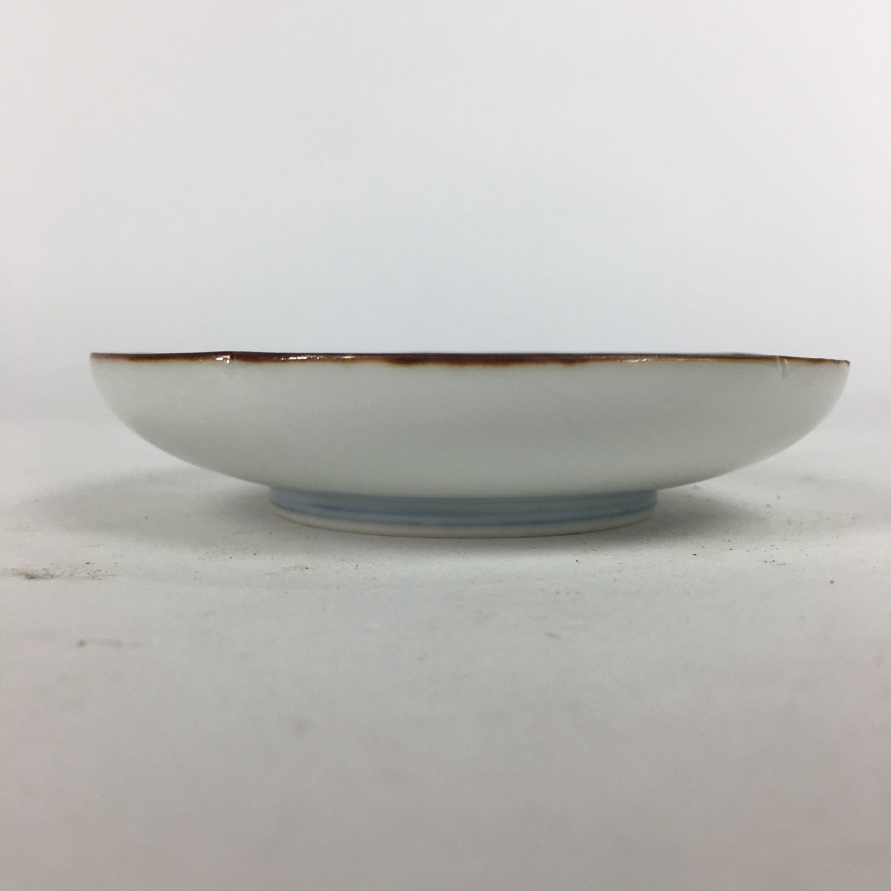 Japanese Porcelain Small Plate Kozara Vtg Round Pottery Blue Cloud Crane PP637