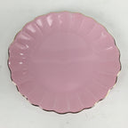 Japanese Porcelain Small Plate Kozara Vtg Shozan Light Pink Flower Shape QT135
