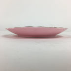 Japanese Porcelain Small Plate Kozara Vtg Shozan Light Pink Flower Shape QT135