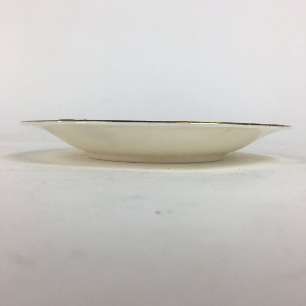 Japanese Porcelain Small Plate Kozara Vtg Utsuwakan White Peace Lily Round PP695