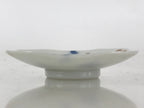 Japanese Porcelain Small Plate Mame-Zara Vtg Blue Red Stars Kozara White PY232